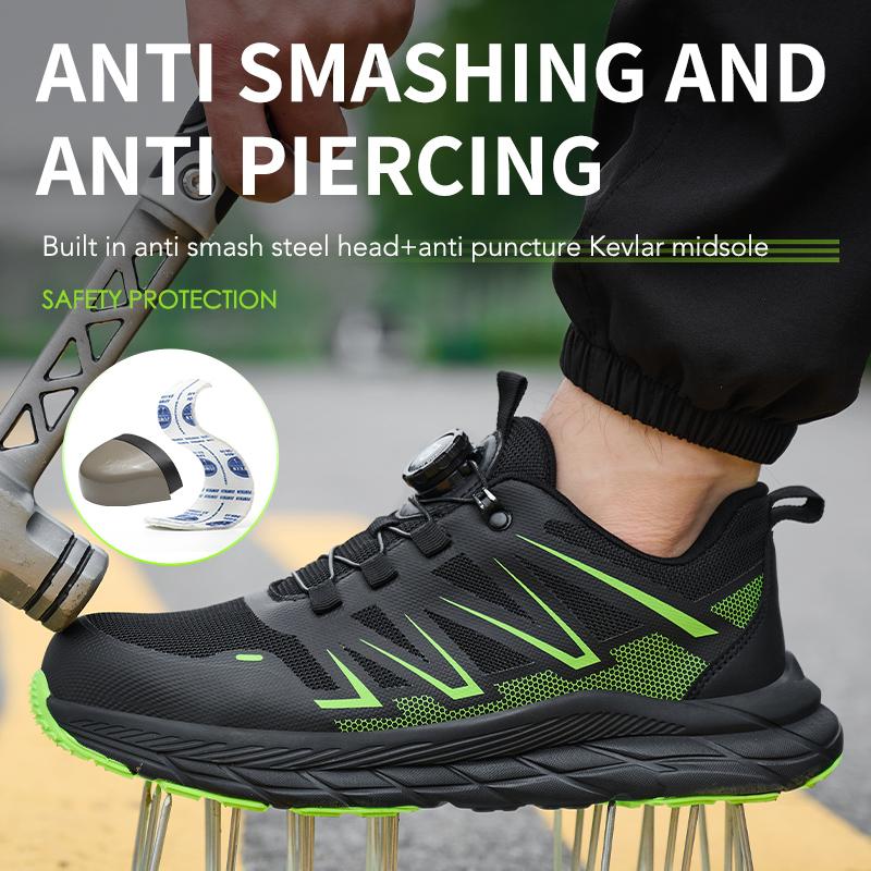 Rotating Button Safety Shoes For Men Women Protection Shoes Steel Toe Work Sneakers Puncture-Proof Indestructible Shoe Work Boot