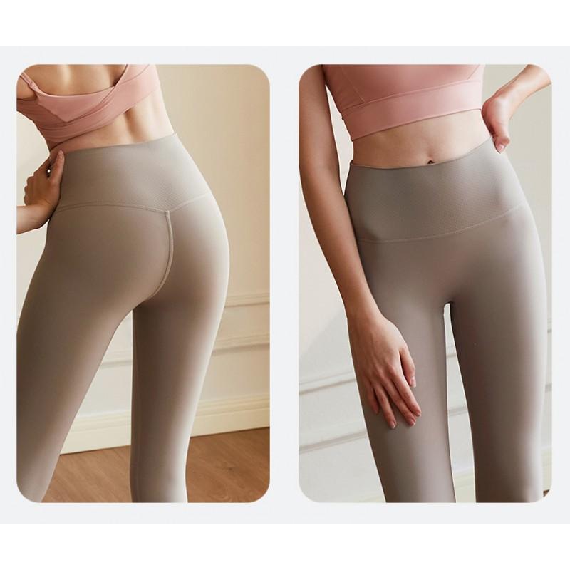 High Waist Yoga Leggings Women Tummy Control Butt Lifting 75% Nylon 25% Spandex 9/10 Length Compression Fit Running
