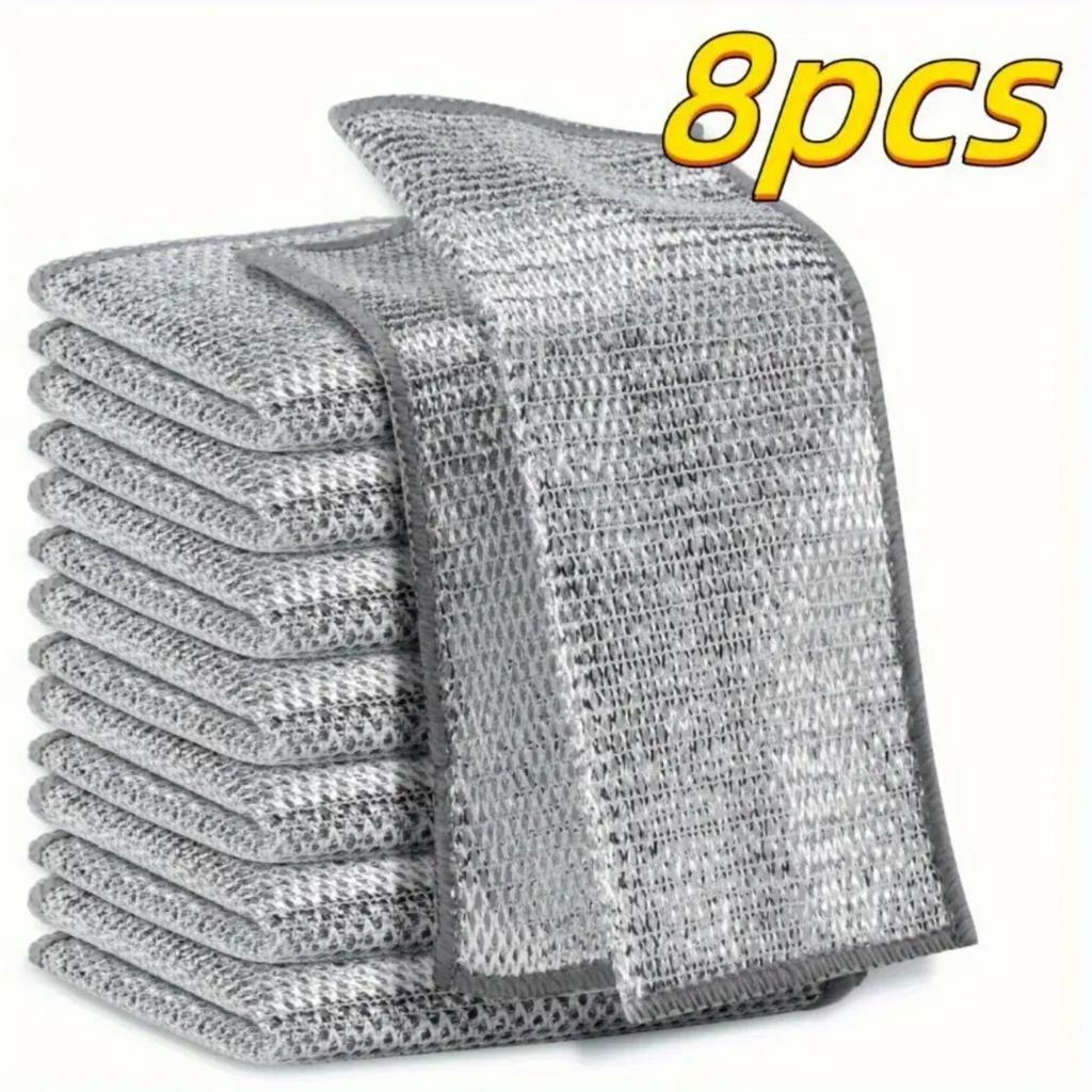 2/3/16PCS Kitchen Cleaning Brush Set Deep Clean Gas Stove Brass Brush for Small Spaces Window Bathroom Gap Mesh Dishrag Washing