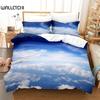 Белые облака, комплект постельного белья с изображением пейзажа, комплект пододеяльников, комплект постельного белья с 3D-печатью, комплект постельного белья размера «queen size», модный дизайн