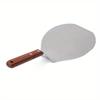 Stainless Steel Round Pizza Peel with Wooden Handle Durable Flat Surface for Easy Pizza Transfer and Serving Suitable for Home and Commercial Use