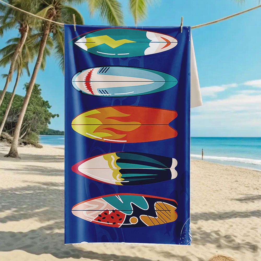 Новое двухстороннее бархатное пляжное полотенце, быстросохнущее спортивное полотенце, банное полотенце с принтом