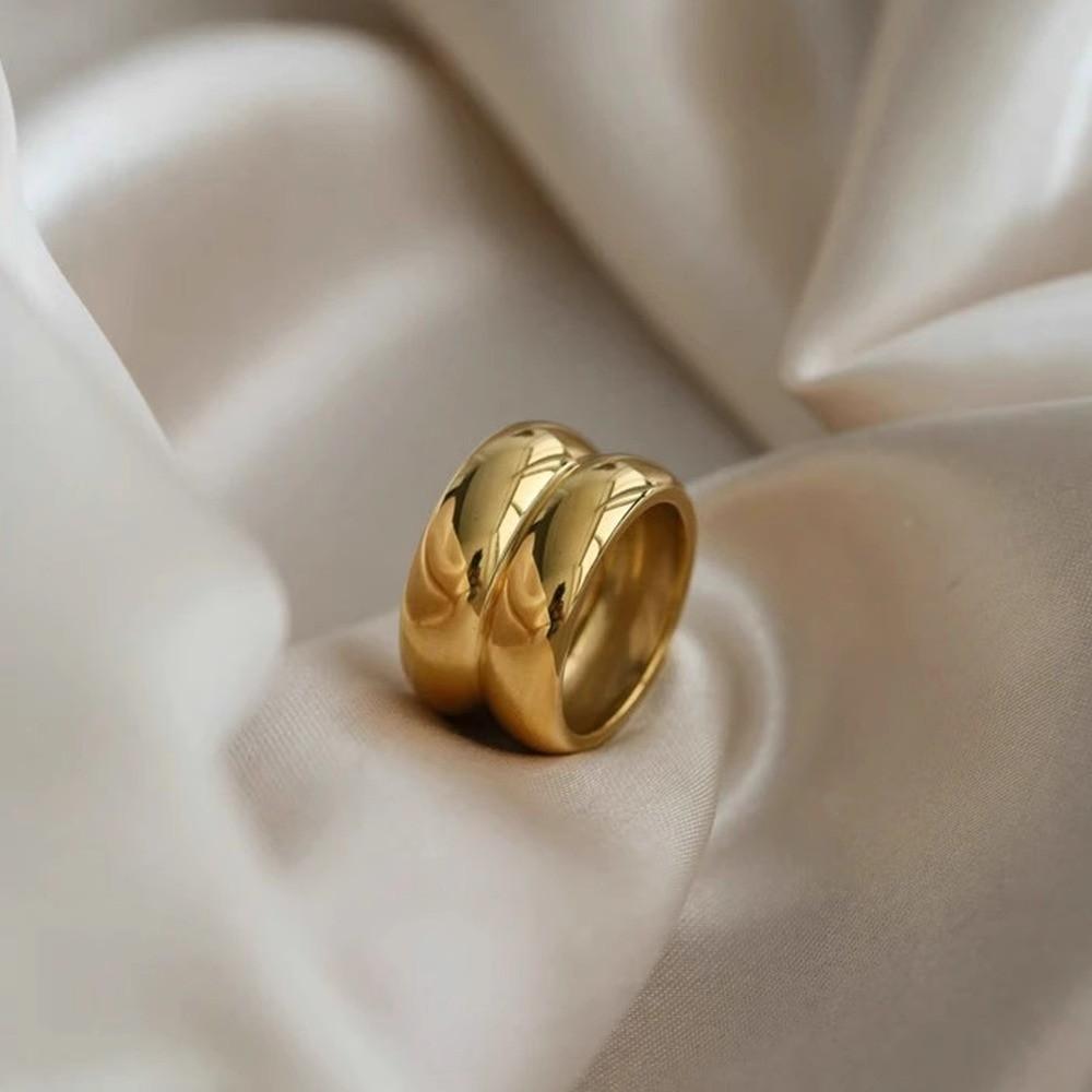 Tongxin Women's Double-layer Gourd Style Simple High-end Touch Ring