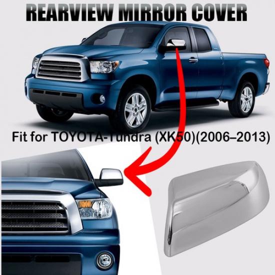 Left Side Top Half Mirror Cap Cover Chrome  For Toyota Tundra Sequoia 2007-2021
