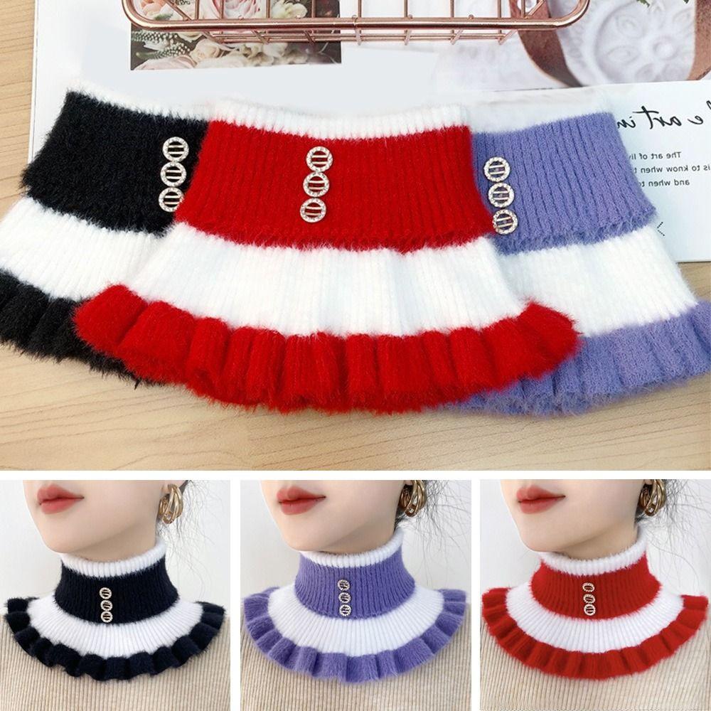 Winter Thick Mink Velvet Ruffle Pullover Warm Scarve Neck Guard Scarf Neck Warmer Fake Collar