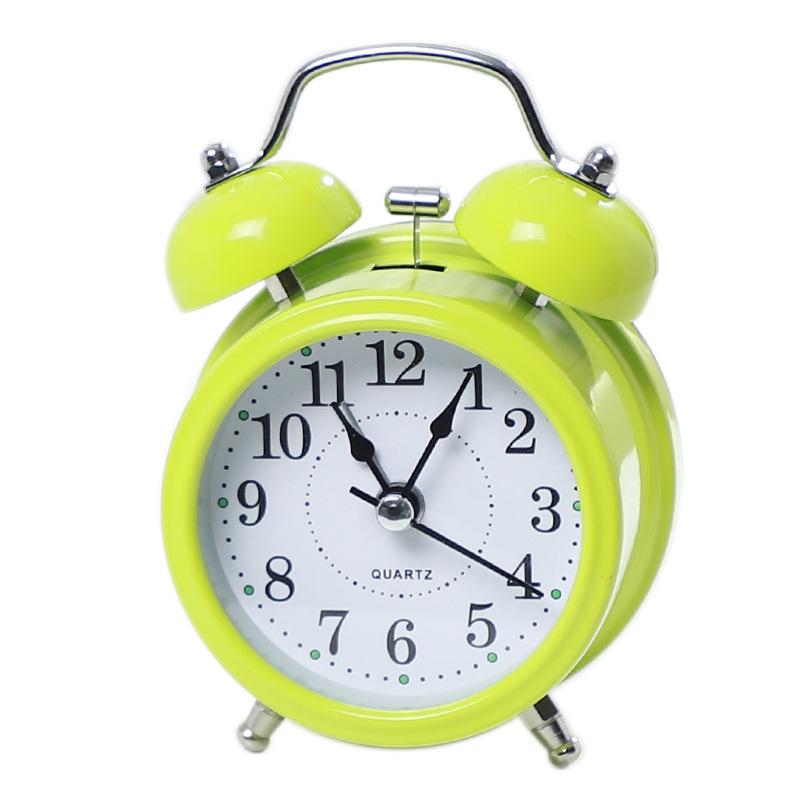 Super Loud Student Cartoon Sweeping Seconds Alarm Clock Head of Bed Silent Alarm Clock Luminous Male and Female Student Small Alarm Clock Home Use
