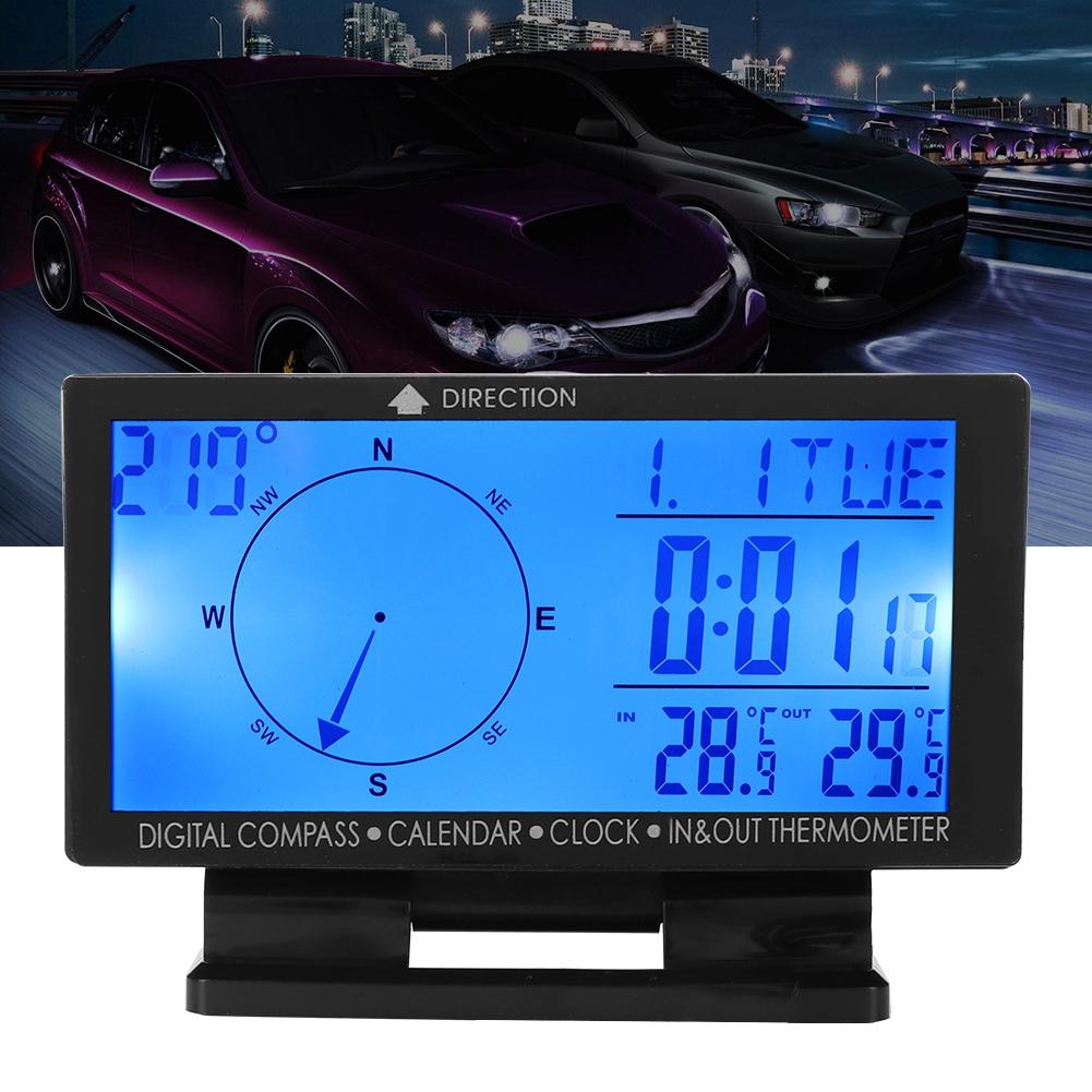 CD60 Multifunctional Digital Car Automobile Thermometer Gauge with Time Navigation Function