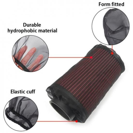 Blue Universal Car Water Guard Cold Air Intake Pre-Filter Cone Filter Sock Cover