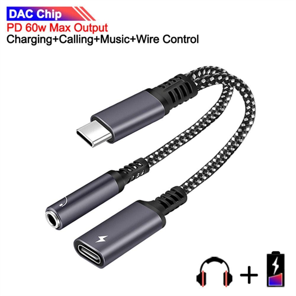 Jack Type C to Type C Type C To 3.5mm Jack Cable Converter OTG Cable Charging Cable Aux Converter