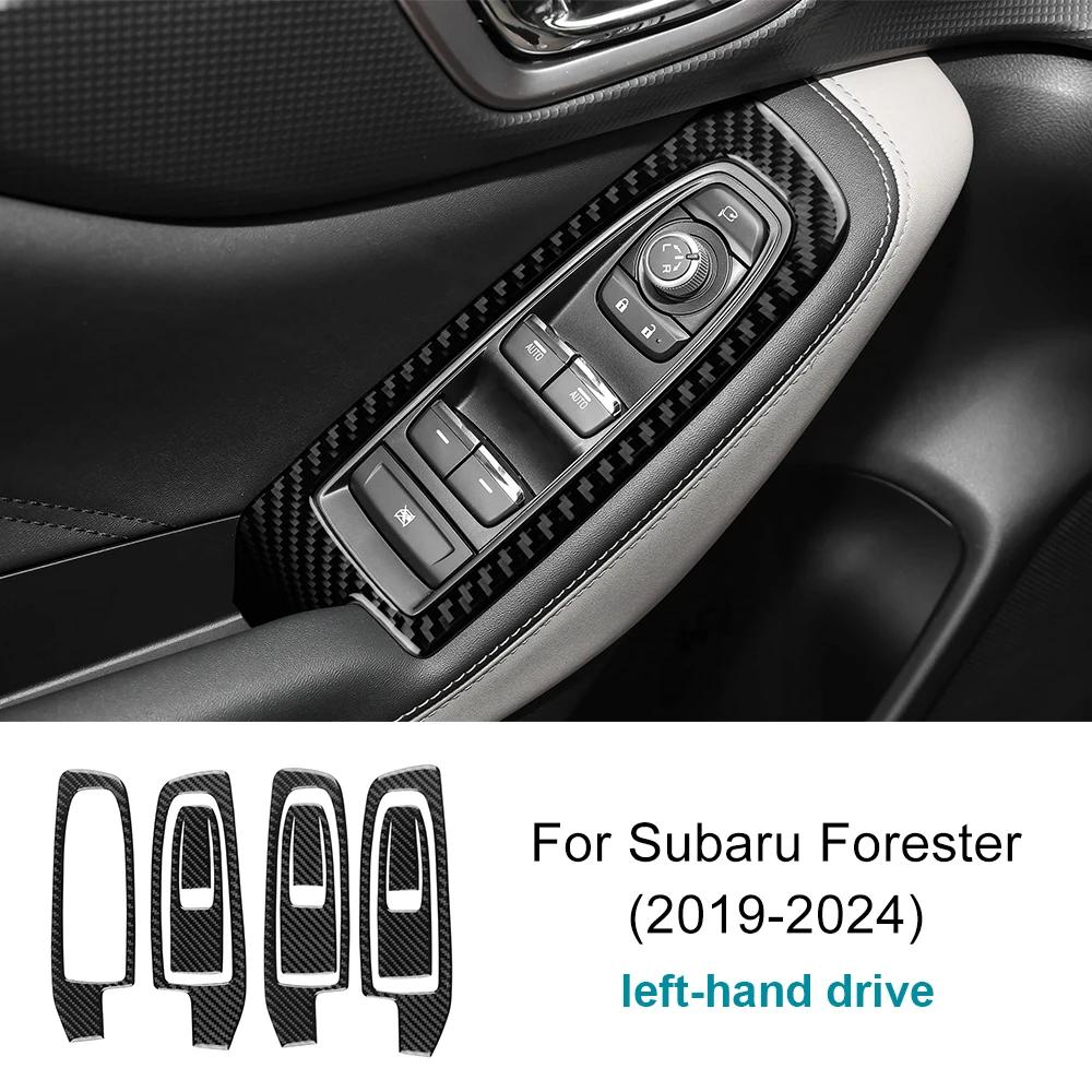 Реальная мягкая наклейка-молдинг из углеродного волокна LHD RHD для Subaru Forester 2024 Кнопка подъема стекла автомобиля Интерьер