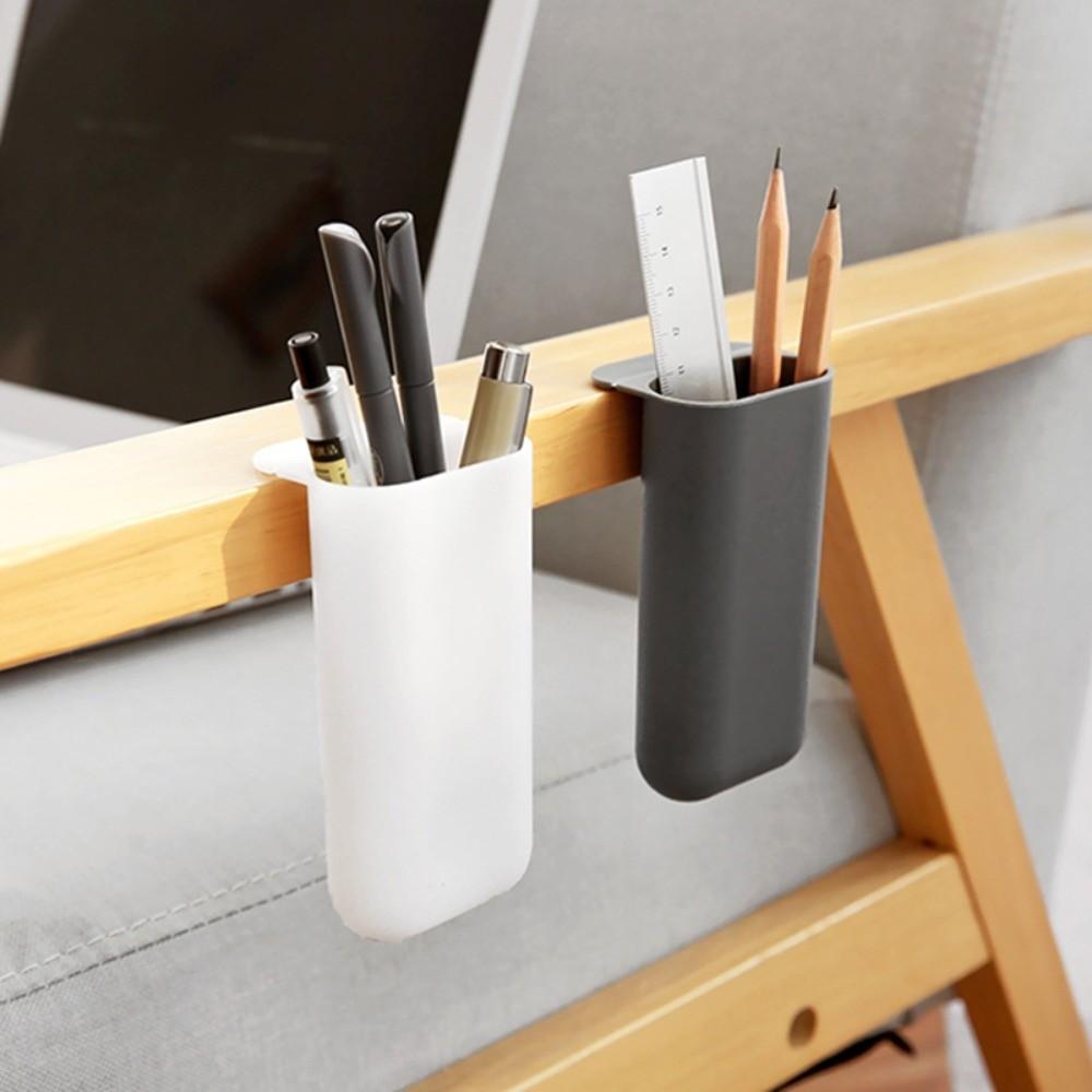 Plastic Desk Pen Holders Clip-on Wall Mounted Storage Box PC Screen Pen Holder Stationery Storage