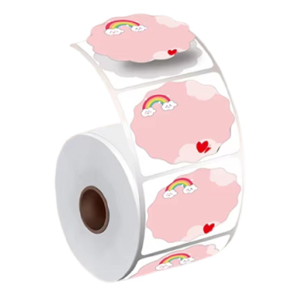 140/230Pcs Rainbow Thermal Printer Label Waterproof Tear Resistant Self-Adhesive Thermal Paper Cartoon Anti-Scratch