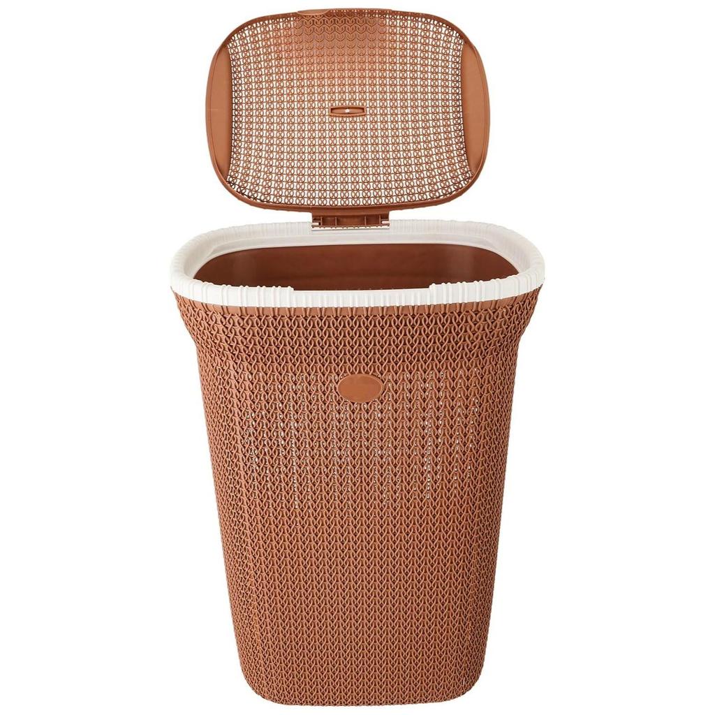 Вязаная корзина для белья - большая - 55 литров - 44 см X 35 см X 61 см | Королевский светло-коричневый - полипропилен