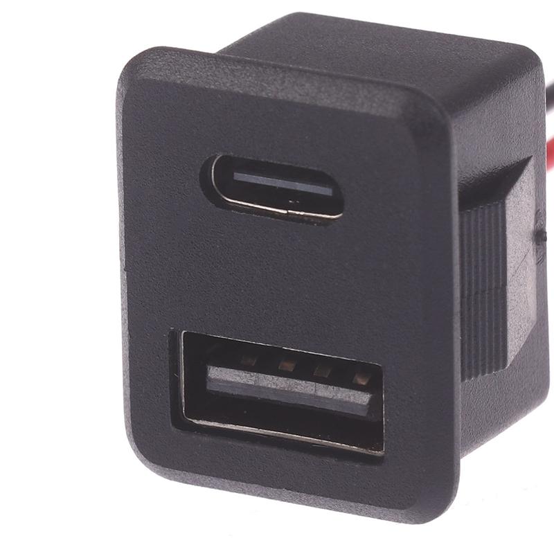 1 шт. двухслойная USB-розетка типа C и гнездо USB-лампы для зарядки, розетка с кабельным разъемом