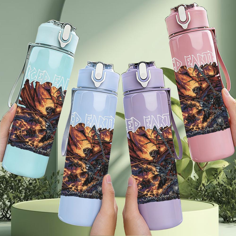 1PC Dark Horror Band Colorful Grunge Print 750ml Portable Sports Water Bottle Leakproof Gym Outdoor Travel Drink Cup
