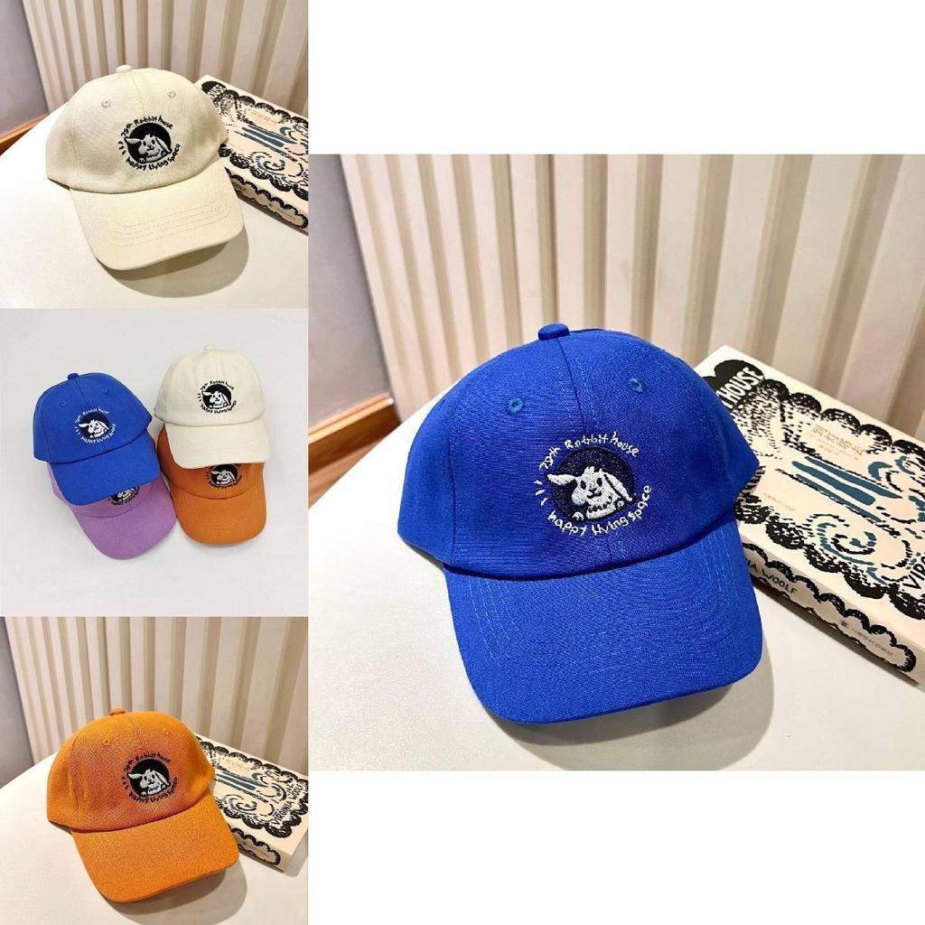 Милая детская бейсболка с вышивкой кролика для девочек, защита от солнца, кепка с утиным козырьком