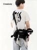 Crossbody Dog Carrier Bag With Leash, Portable Pet Backpack For Walking, Trendy Travel Tote For Small Dogs Outdoor Use