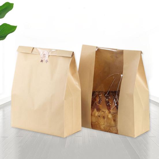 10 шт. пакеты для хлеба с прозрачным окном, пищевая бумага, герметичная, хорошая герметичность, устойчивая к разрыву, самозапечатывающаяся, маслостойкая, пакеты для упаковки закусок, кондитерских изделий