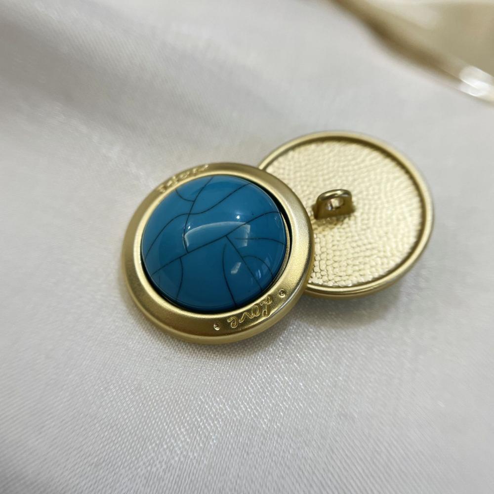 10 шт. Пуговицы в стиле барокко 18 мм/25 мм Ретро Синие Круглые Металлические Пуговицы Аксессуары для Женской Одежды