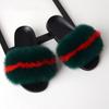 Furry Slippers for Women The Same Style In Summer Real Fox Fur Slippers Plus Size Female Sandals