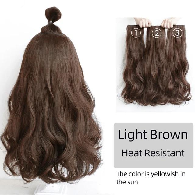 Синтетические волосы для наращивания, длинные прямые, вьющиеся, волнистые, натуральный искусственный парик, женский зажим на заколке, цельные волосы для женщин