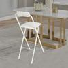 70cm Carbon Steel Foldable Bar Chair,White Portable Folding Stool Freestanding for Kitchens,Dining Rooms