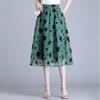 Юбка с принтом женская летняя плиссированная юбка-маятник сетка длинная весенняя женская маленькая юбка с цветочным принтом