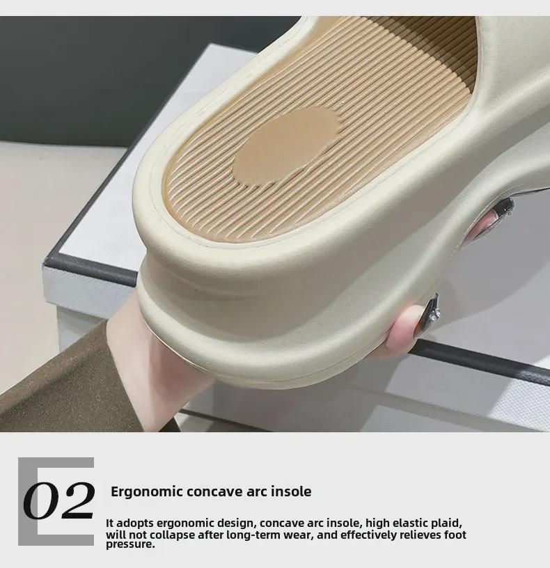 Женские летние сандалии на платформе EVA: Мягкие, нескользящие, устойчивые к запахам, увеличивающие рост пляжные тапочки
