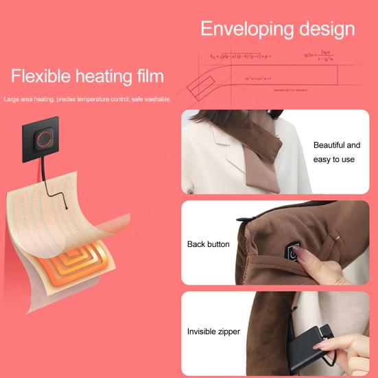 Электрический ободок с подогревом Yousheng, 3 температурных режима, грелка для шеи, облегчение боли, скованность, для мужчин и женщин, согревающий шарф с питанием от USB, шейный бандаж, грелка