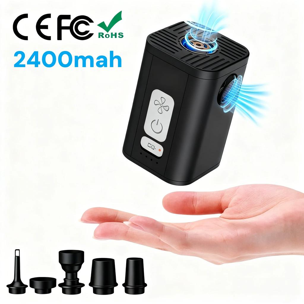 Electric Air Pump, 2400mAh Fast Inflation Deflation for Air Mattress, Vacuum Pump for Storage Bags, Portable for Camping Outdoor