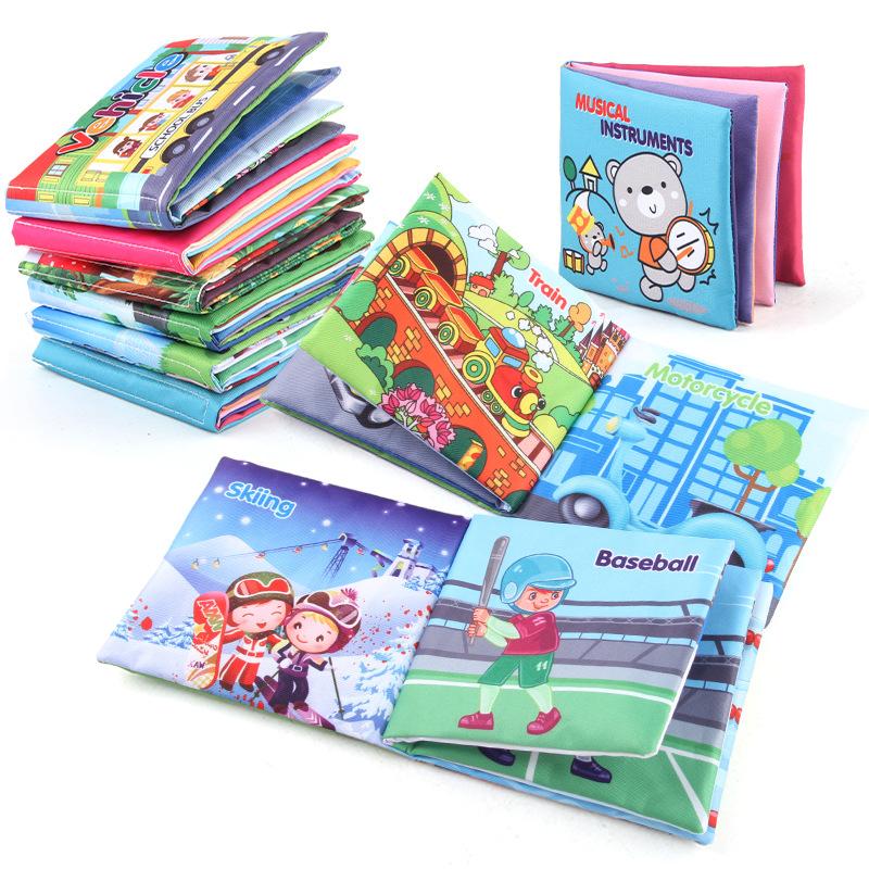 Infant And Young Children'S Early Education Cognition English Palm Cloth Book Toy, Can'T Tear The Sound Paper Sports Football Musical Instrument Book