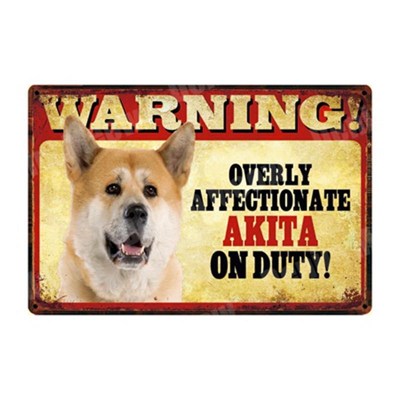 ПРЕДУПРЕЖДЕНИЕ: слишком ласковый домашний питомец на дежурстве, винтажные металлические жестяные вывески, бар, паб, домашний сад, декоративная тарелка, плакаты с собаками, настенный декор N335