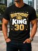 Birthday King 30 Royal Crown And Number 30 Graphic Gold Celebration Lettering Fun Party Style Unisex All TShirt