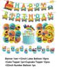 Cartoon Train Theme Birthday Party Decoration Number Balloons Cake Topper Transportation Vehicles Backdrop Banner Party Supplies