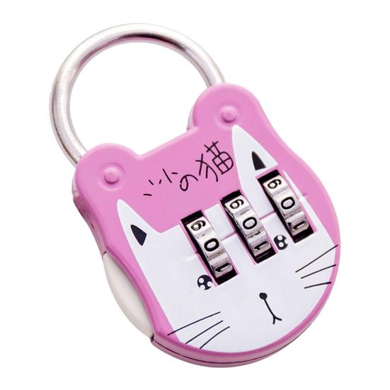 Code Number Lock Anti-theft High Strength Accurate Cute Cat Mini Luggage Suitcase Number Password Lock for Dorm Drawer