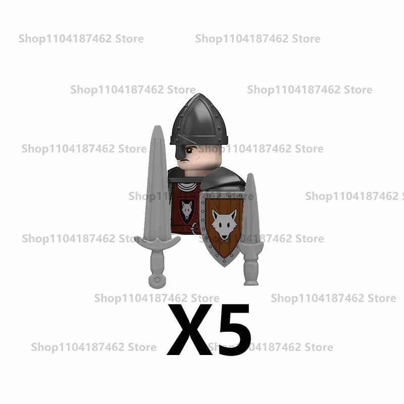 Средневековый Военный Замок Рыцарь Армия Набор Строительные Блоки Зеленый Дракон Воин-волк Война Роз Боевой Конь Оружие Кирпичные Игрушки