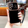 Мягкий чехол с покрытием для Samsung Galaxy S26 S25 S24 S23 S22 Ultra Plus FE A17 A36 A56 A55 A54 A15 A16 5G Ремешок на запястье Чехол-держатель