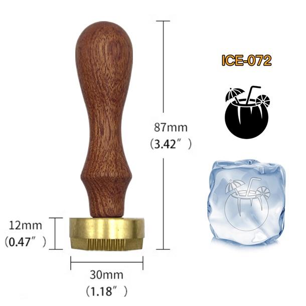 Ice Stamp With Removable Brass Head & Wood Handle - Vintage 1.18" Branding for Cubes, Cocktails, Whiskey, Mojito Drinks - Bar Making DIY Crafting