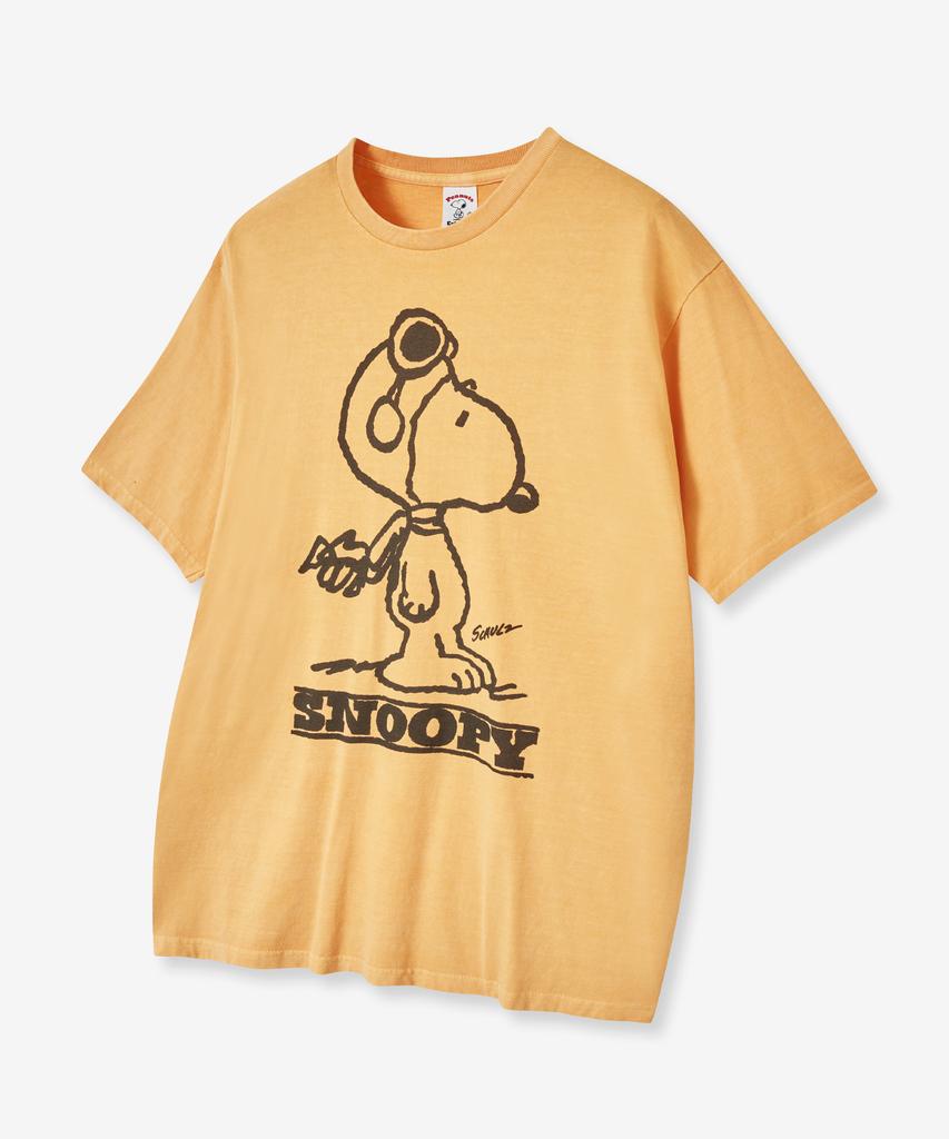 VTWO Pilot Snoopy Pigment T-Shirt (Yellow)