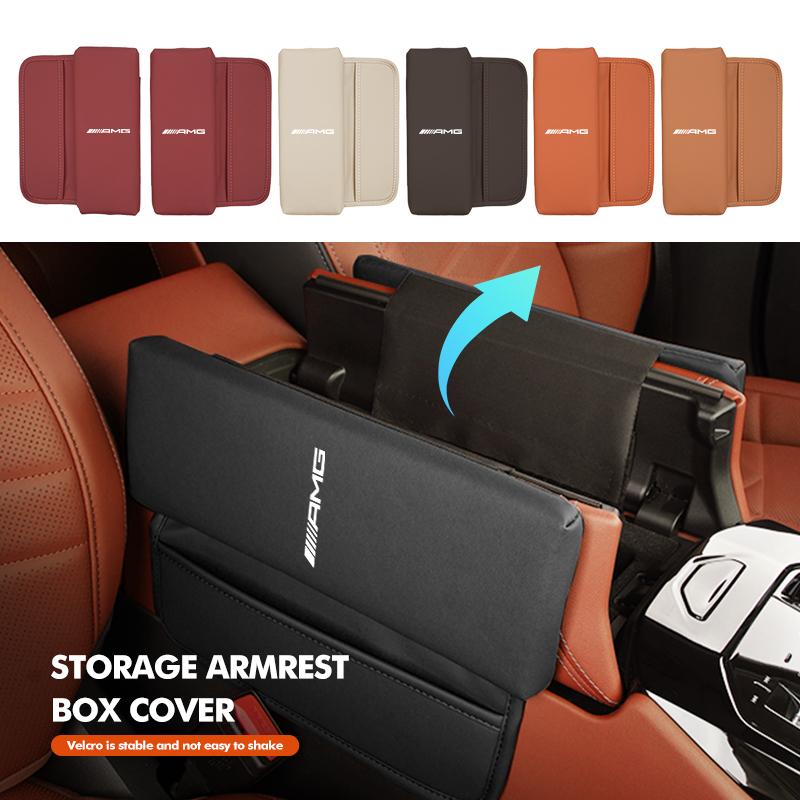 Car Armrest Cushion Anti Scratch Protection Cover Storage Pocket For Mercedes Benz AMG C180 C300 W124 W176 W177 C200 C260 GLC