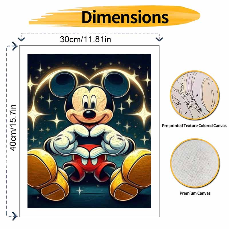 Disney Микки Маус Жест Сердцем Раскраска по Номерам Холст для Рисования DIY Картина Декор Дома Настенная Живопись Украшение Подарок 130