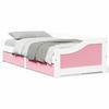 VidaXL Day Bed and 2 Drawers Without Mattress IRUN White Pink 90x200 Cm 3314681