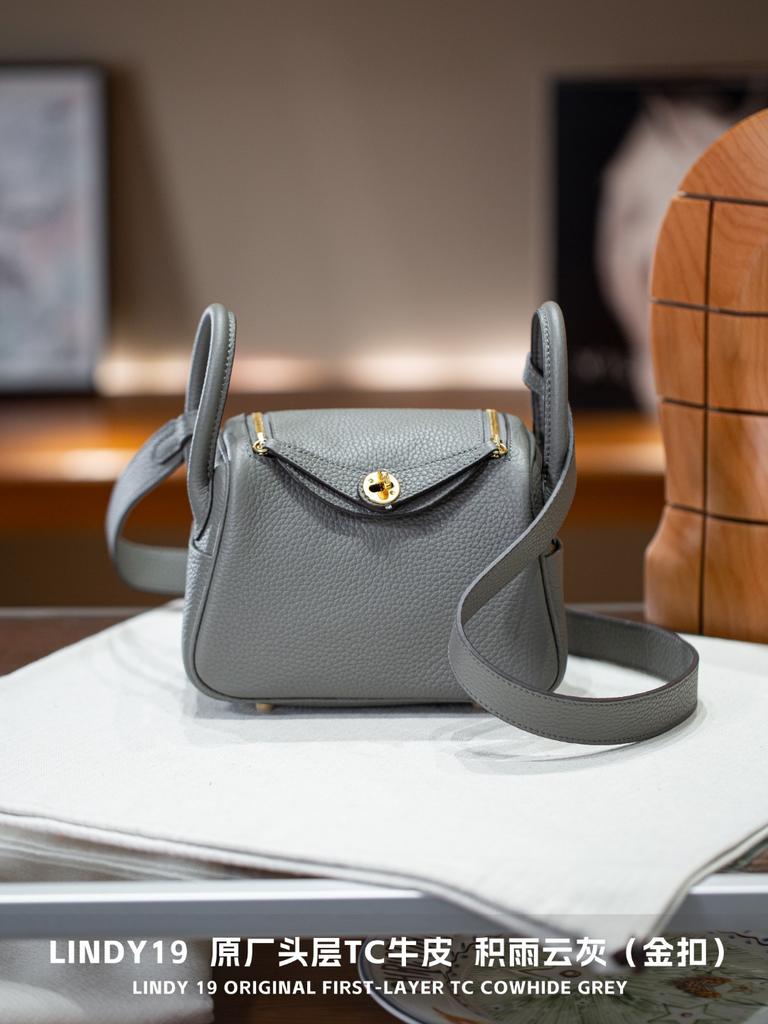 19cm TC Leather Card Case Real Leather Doctors Bag Five Gold Handheld Crossbody Single Shoulder Womens Bag Fashion