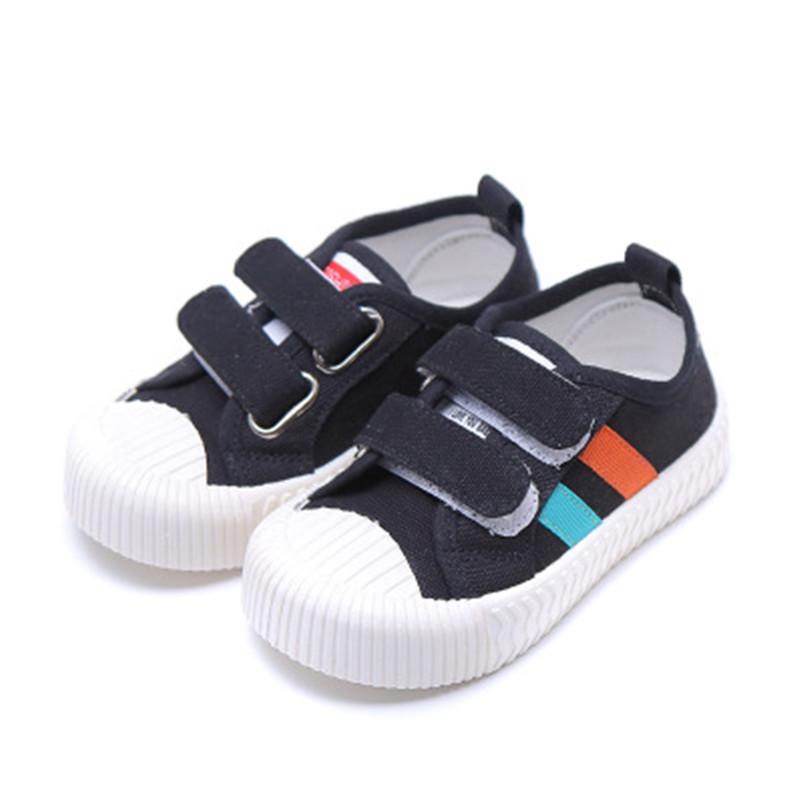 Детская парусиновая обувь с петлевыми застежками, удобная мягкая подошва, износостойкая повседневная обувь унисекс