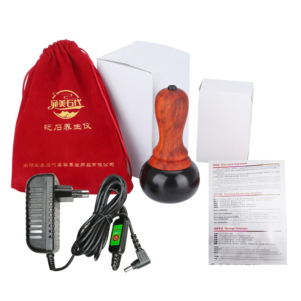 Электрический массажер Гуа Ша с горячими камнями Натуральный камень ГуаШа Скребок для спины шеи тела Массажные инструменты Расслабление Красота Здоровье