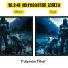 Tripod Projector Screen with Stand 70 inch 16:9 4K HD Projection Screen Stand Wrinkle-Free Height Adjustable Portable Screen for Projector Indoor &