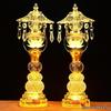 Семицветная Хрустальная Лотосовая Лампа для Буддийского Алтаря, Пара с Вилкой для Года Лошади