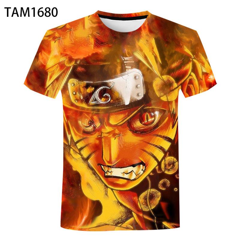 Short Sleeve T Shirt Naruto Japanese Cartoon Fashion Casual Children Men Clothing 3D Printed Short Sleeve Top Clothing