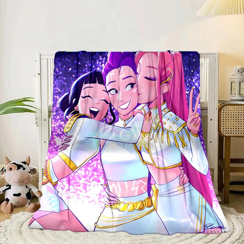Kpop cartoon Blanket Flannel Blanket for bed, sofa, Camping, Hiking, Picnic Essentials, gift for family Fan gifts