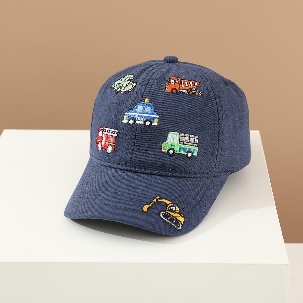 Little Car Pattern Embroidered Baseball Cap Cartoon Kids Sun Protection Cap Spring Autumn